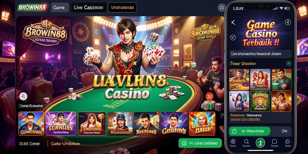 Screenshot gameplay BROWIN88 yang menunjukkan dealer langsung dalam aksi.