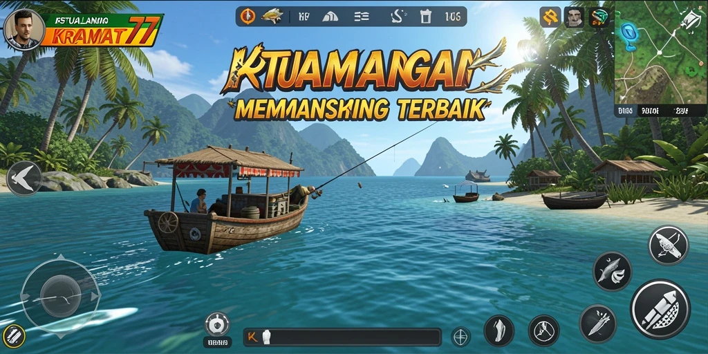 Tampilan gameplay KRAMAT77 yang menampilkan pengalaman memancing yang seru.