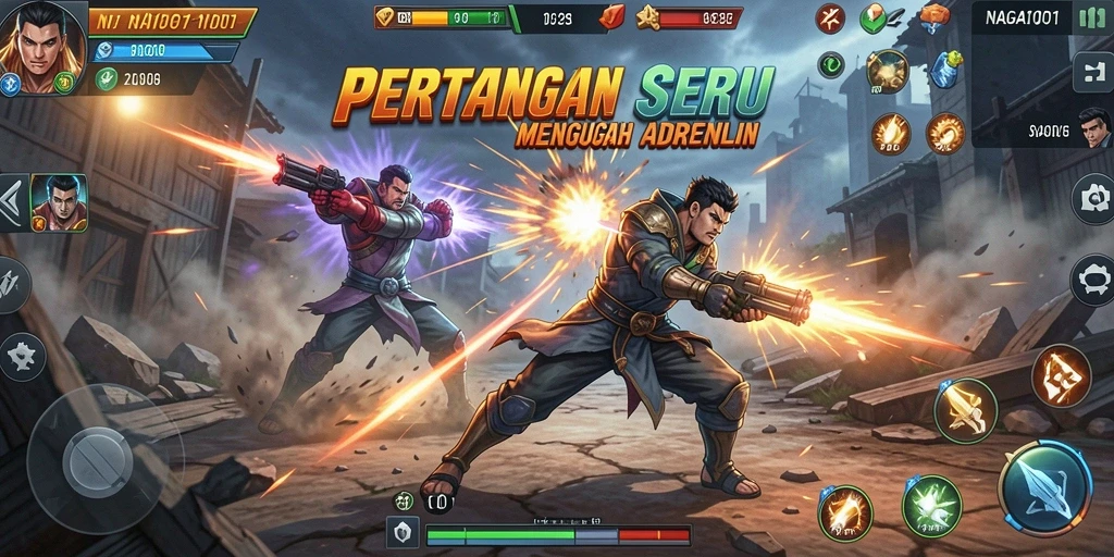 Gameplay NAGA1001 yang intens dan mengesankan dalam pertarungan Fighting.