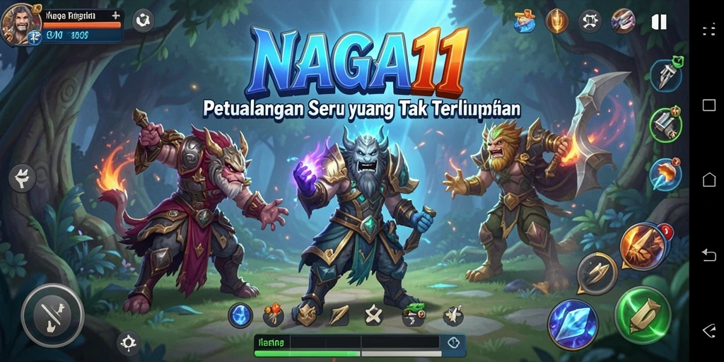 Screenshot gameplay NAGA11 yang penuh aksi dan petualangan.