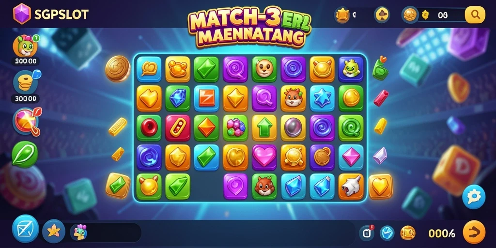 Tampilan menarik dari gameplay seru SGPSLOT Match-3.