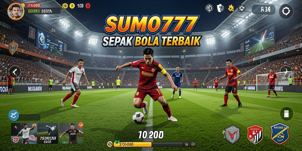 Tampilan gameplay menarik di lapangan sepak bola.